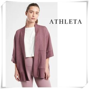 ATHLETA Lotus Textured Wrap Cardigan in Dark Vintage Plum Nep Size XS #981475